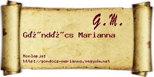 Göndöcs Marianna névjegykártya